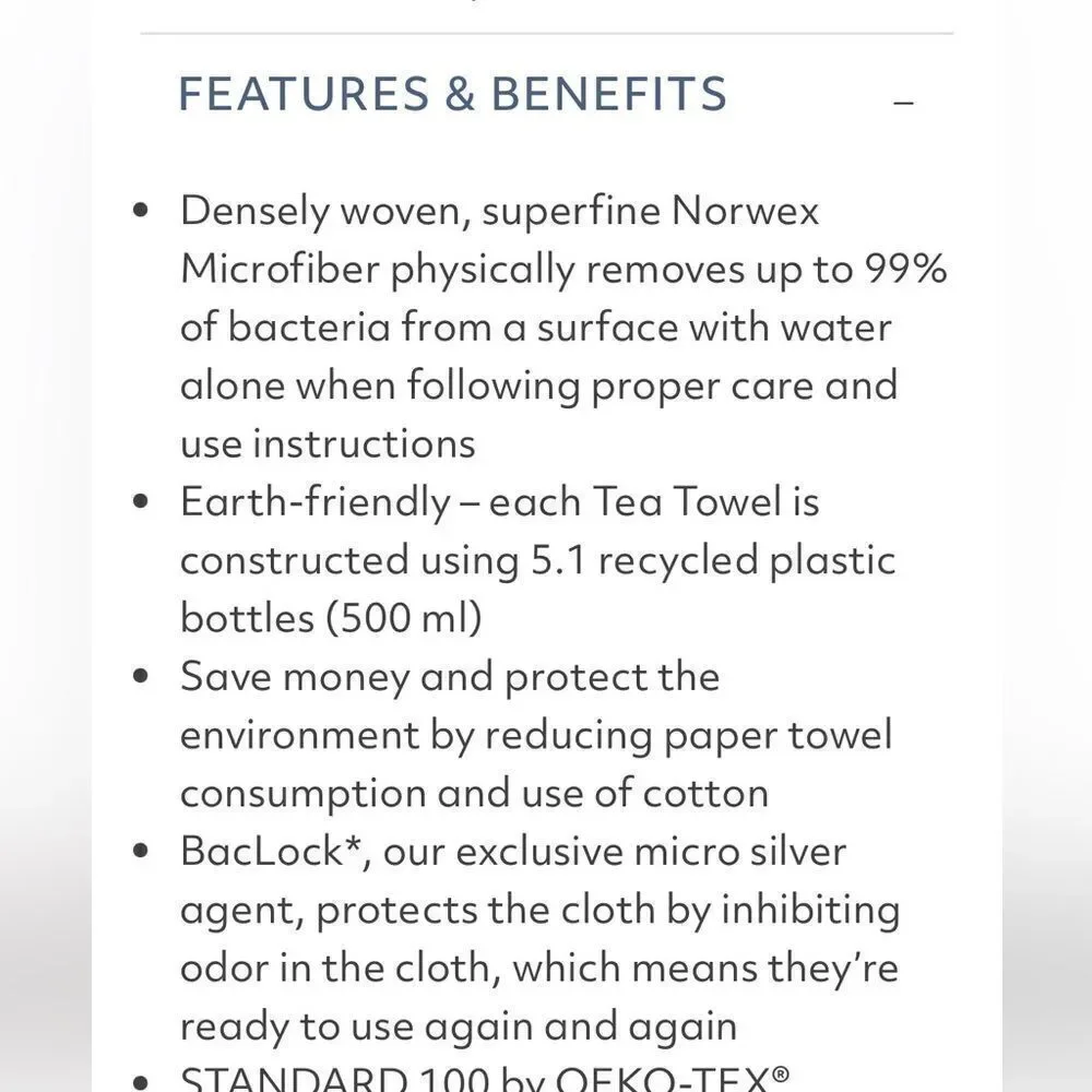 Norwex Tea Towels Limited Edition Soft Blossoms/Brush Strokes NWT